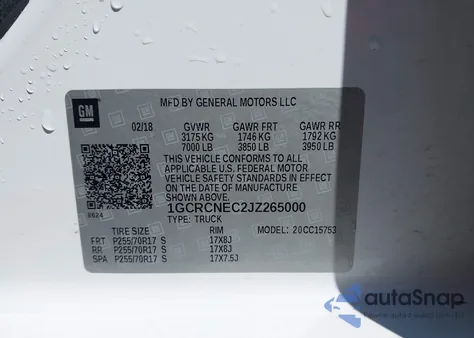 2018 Chevrolet Silverado 1500 Ls from USA, damaged, VIN 1GCRCNEC2JZ265000